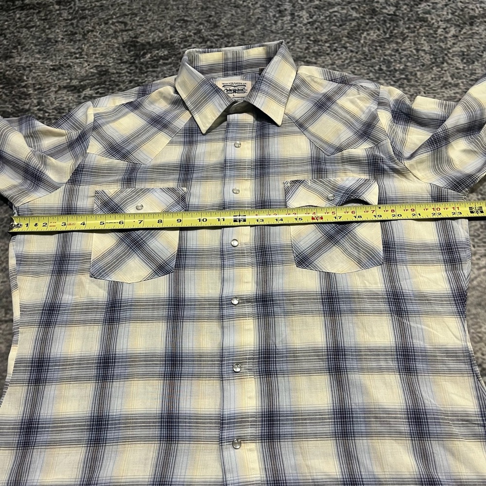 Vintage Levi's Pearl Snap Shirt Mens Large Plaid Button Down Long Sleeve Western - Picture 5 of 8